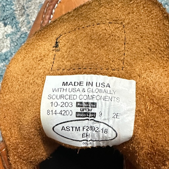 Thorogood Men's Tan Leather Work Boots 9.5D - Picture 6 of 10